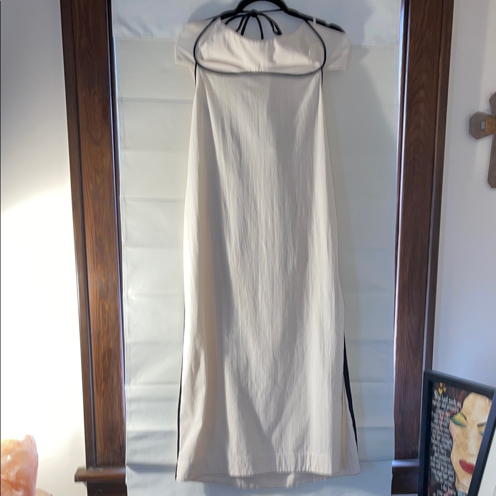 Free People  Cream Maxi Dress with Black Trim